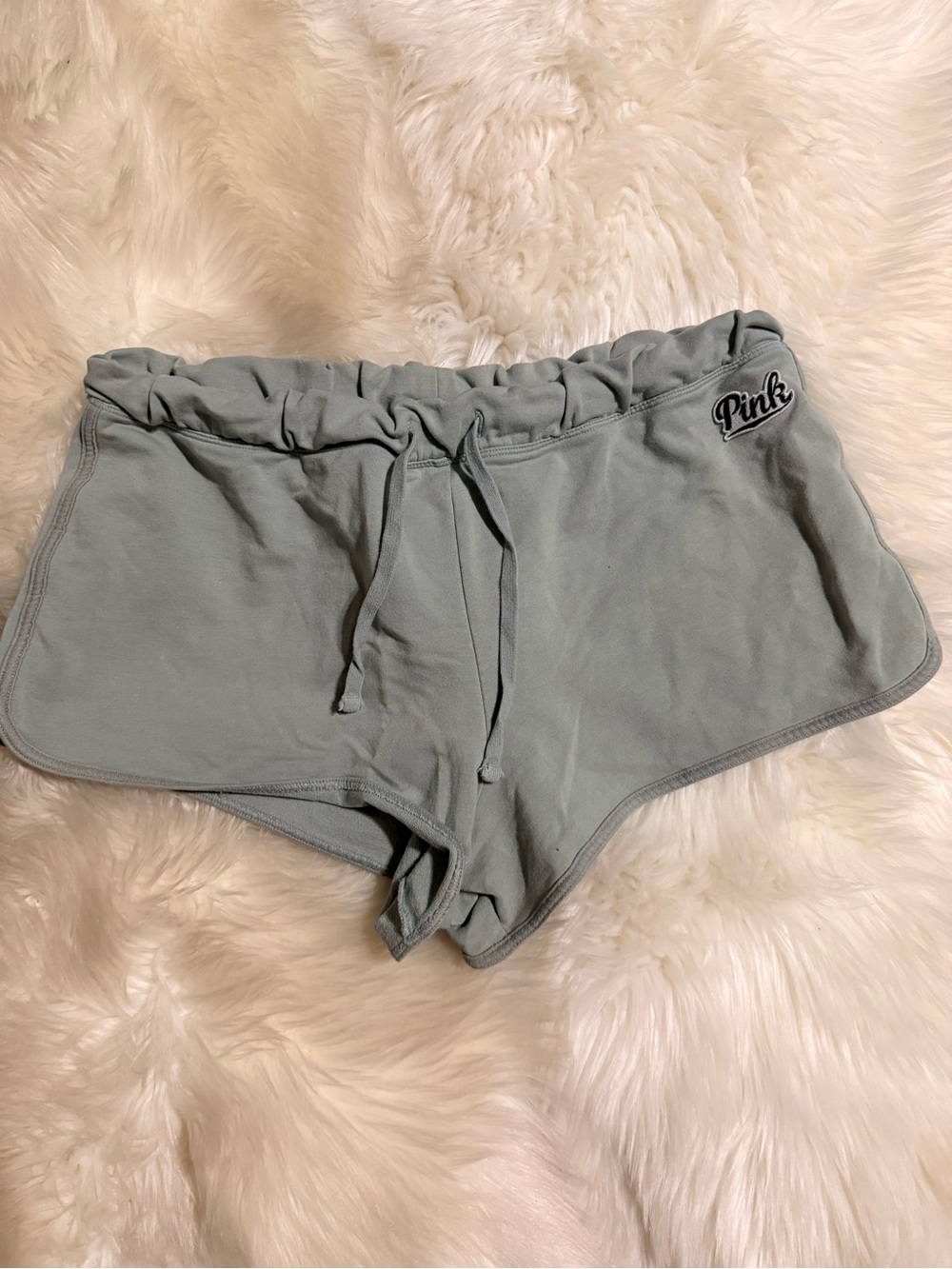 PINK Victoria's Secret Sage Green Drawstring Athletic Shorts